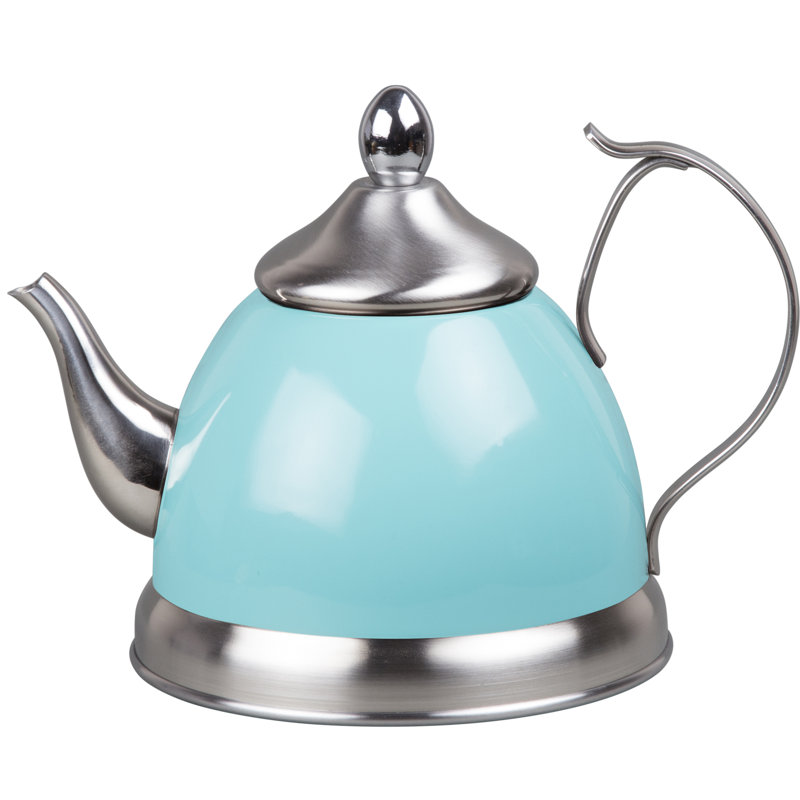 Creative Home Stainless Steel Stovetop Tea Kettle, Aqua Sky