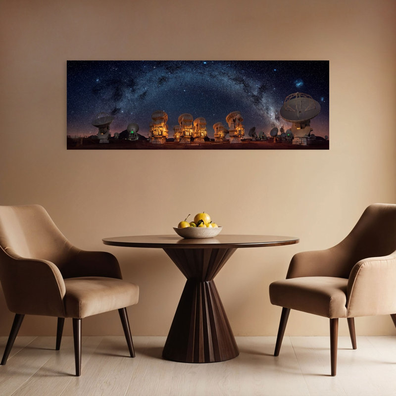Art contemporain, paysage contemporain, télescope, H 16 po x l 48 po