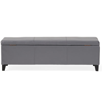 Rangement rectangulaire en similicuir pour espace de vie, banc, H 16,06 po