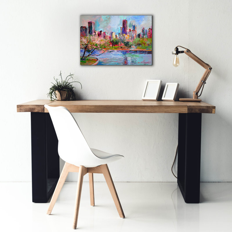 «Cityscape 2» par Richard Wallich, H 18 po x l 26 po x P 0,75 po