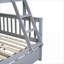 Lit simple superposé en bois d'hévéa simple avec lit gigogne, sans sommier, gris pour chambre à coucher et amp; Chambre d'amis