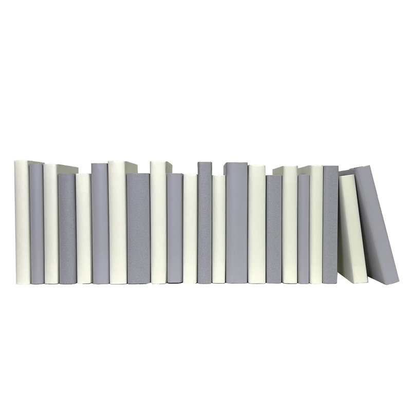 Decorative Books - Light Mist Paper Wrapped Books - Grey and Yellow Books By The Foot