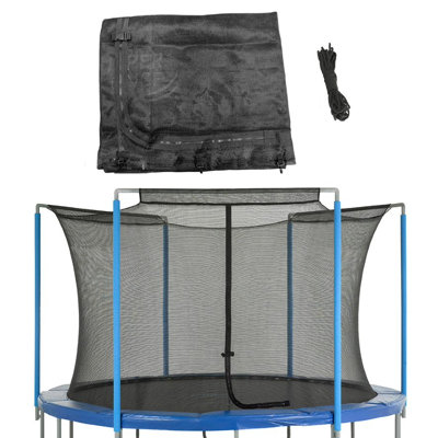 Filet d'enclos de trampoline Machrus Upper Bounce, convient aux cadres ronds de 11 pi utilisant 3 arches pour les manches