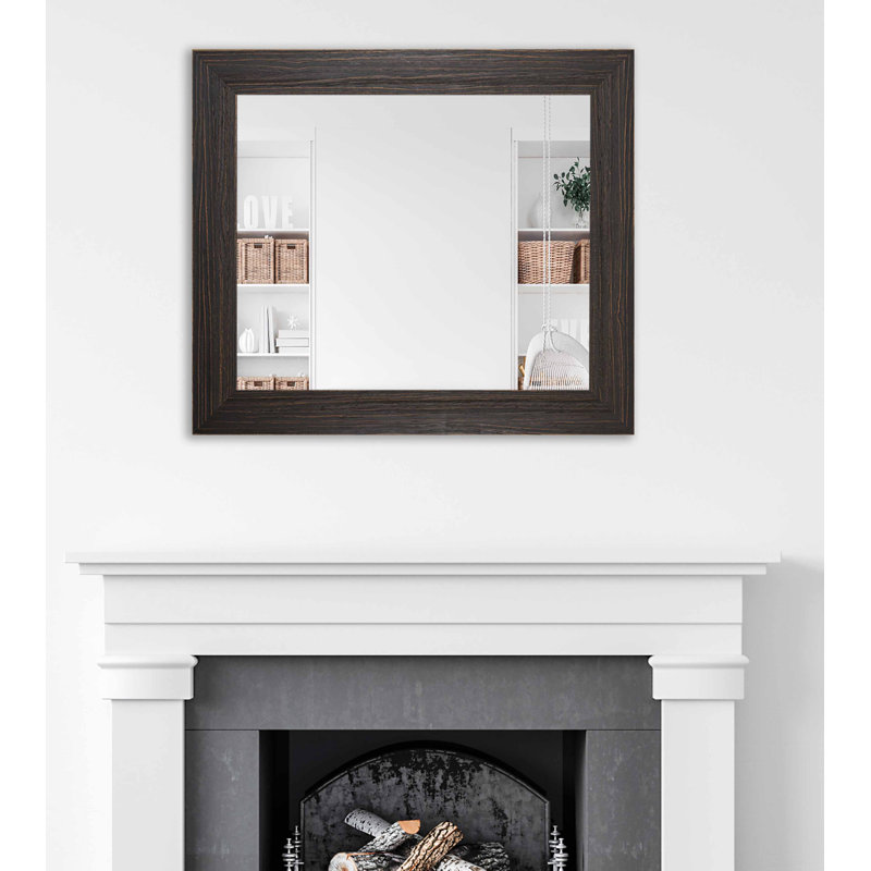 Ommo Flat Wall Mirror, Expresso, 29.75" x 29.75"