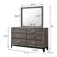 Commode 6 tiroirs avec miroir chêne gris