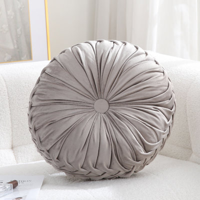 Coussin décoratif ultra doux en velours rond pour canapé (15 pouces)
