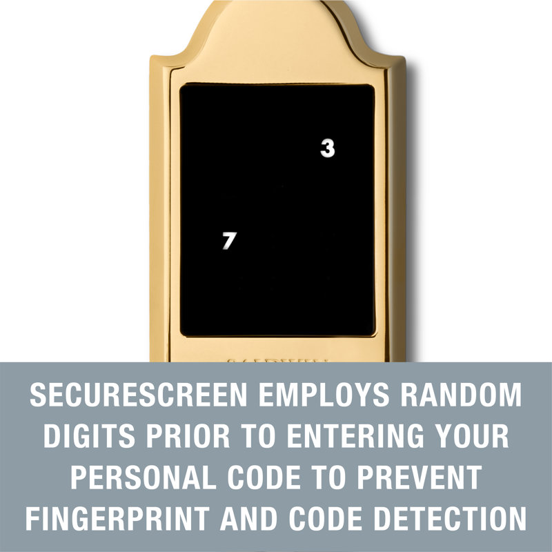Single Cylinder Smart Deadbolt Z-Wave Technology, Polished Brass