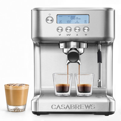 CASABREWS ULTRA Barista Express Espresso Machine, Professional 20 Bar Espresso Maker with 58mm Commercial Portafilter, Adjustable PID Temperature Control, LCD Display & Steam Wand for Latte Cappuccino.