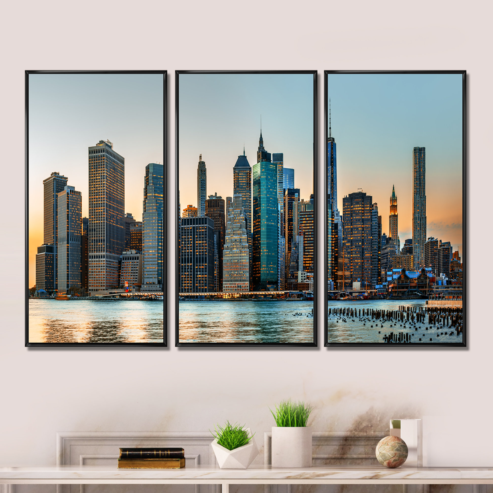 city skyline framed pictures