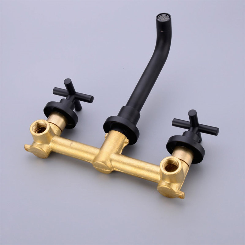 Bathroom Faucet Wall Mounted Bathroom Sink Faucet, Matte Black