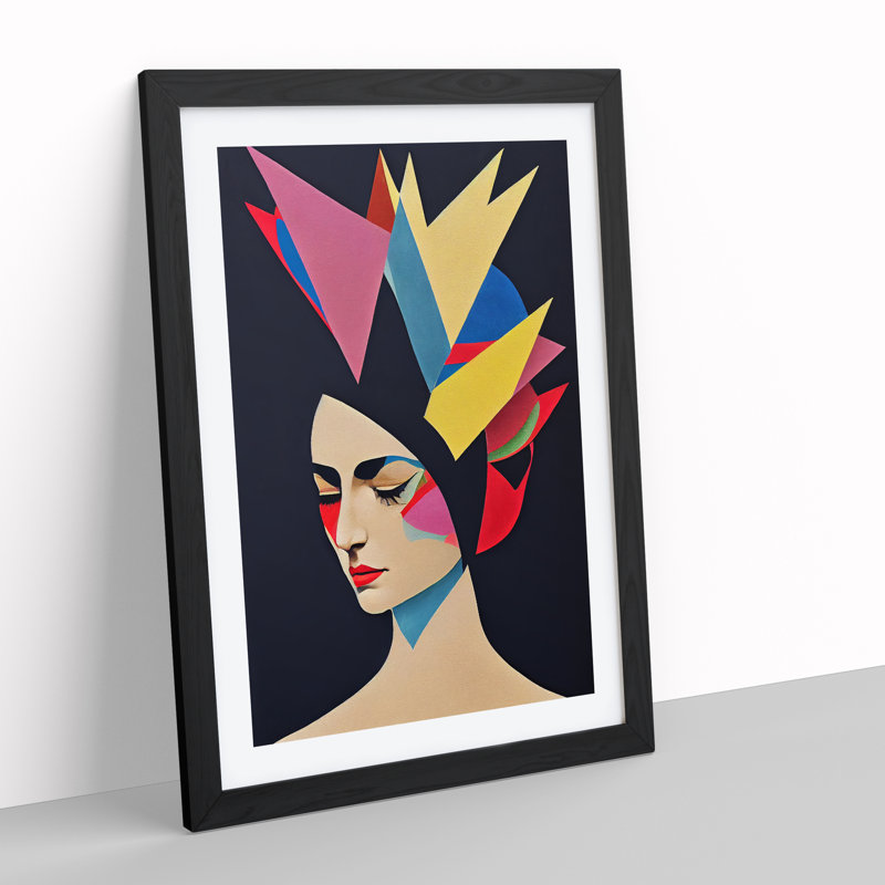 Face of a Woman - Framed Print, Black, 64cm H x 46cm W x 2cm D