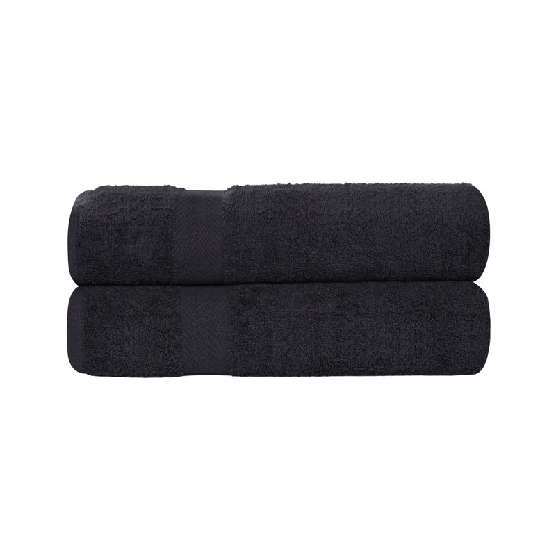 Franklin Cotton Lightweight Quick-Drying Bath Sheet, Black