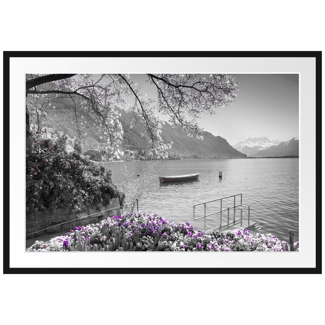 Gerahmter Fotodruck Lake Geneva in Sunshine