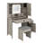 Complete Vanity Set with Glass Top, Storage Drawers, Cabinets, and Matching Stool-1257034669