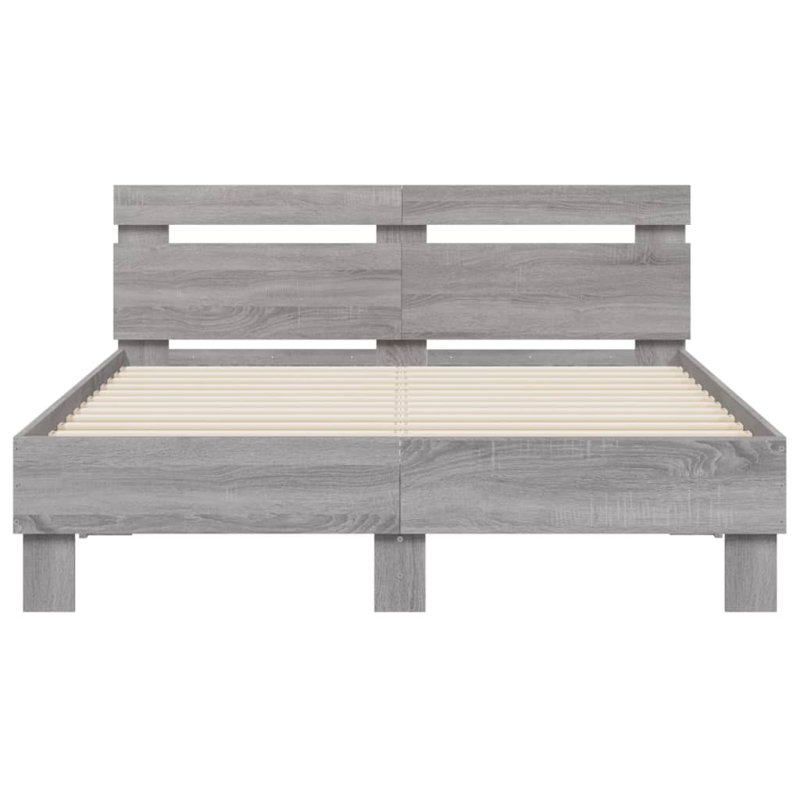 Nylene Bed, Double ( 135 x 190 cm), Grey Sonoma