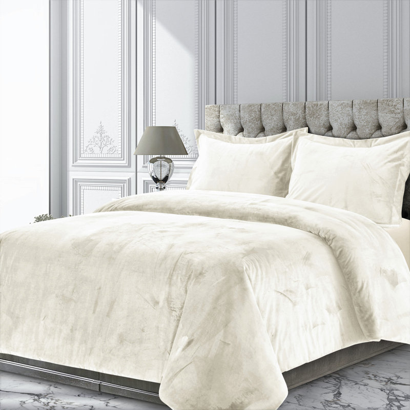 Venice Solid Oversized Duvet Set Modern & Contemporary Polyester Duvet Cover, Twin Duvet Cover + 1 Standard Sham, Steel Gray
