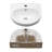 16" x 14" Wall Mounted Bathroom Sink with Towel Rack, White U Shape Wall Hung Ceramic Lavatory Sink with Overflow and Faucet