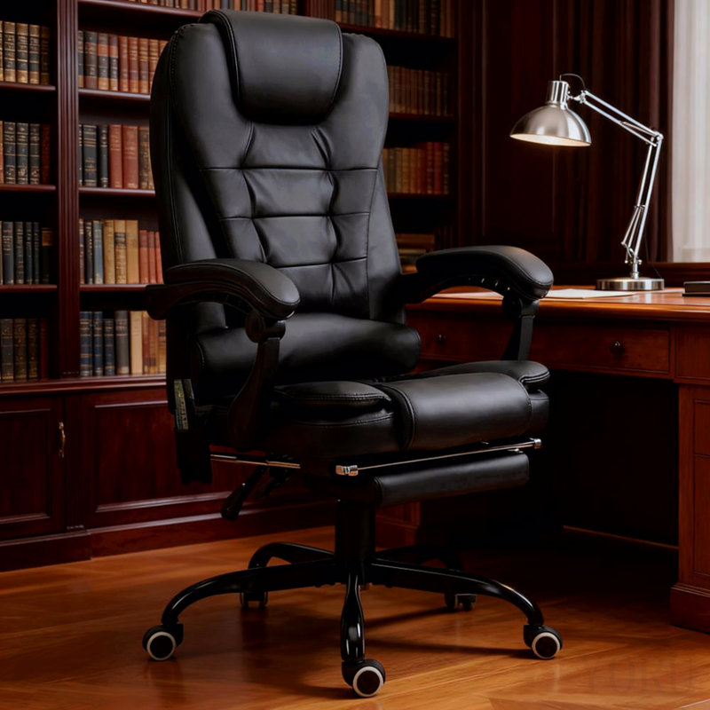 Massage Office Chair High Back Executive Recliner With Lumbar Support, Footrest, Reclining Back, Adjustable Height