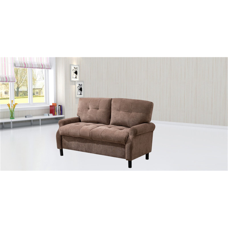 Navisha Fabric 55'' Reception Loveseat,  Brown