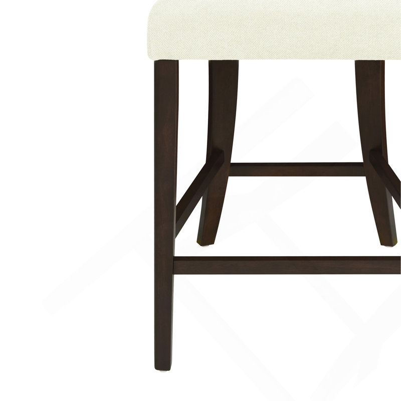 Ensemble de 2 tabourets de comptoir sans accoudoirs, Beige Seat/Black Frame