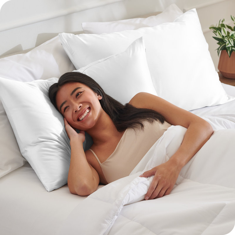 Ensemble de taies d'oreiller en satin avec fermeture à glissière, Blanc, Très grand 