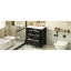 Meuble-lavabo de 30 po avec lavabo en céramique, 3 tiroirs, structure en bois massif, charnières réglables à fermeture douce, conception classique, solution de rangement polyvalente simple, espace généreux