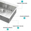 Évier de cuisine encastré 33 po x 22 po x 9 po à cuve simple en acier inoxydable de calibre 16 33 po