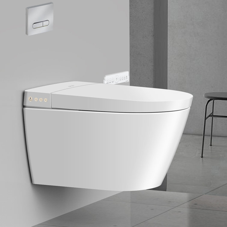Wall-Hung Toilet with Bidet Built in, Heated Seat, Elongated Smart Toilet Wall Mounted with Tank