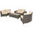8-pieces Outdoor Wicker Round Sofa Set, Half-Moon Sectional Sets All Weather, Curved Sofa Set With Rectangular Coffee Table, PE Rattan Water-resistant and UV Protected, Movable Cushion-712533974