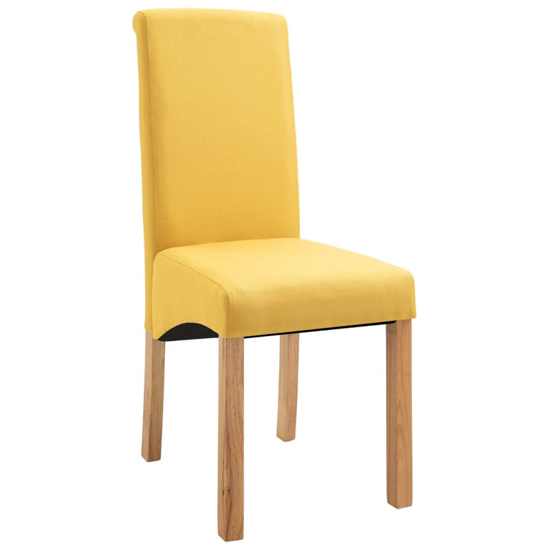 Dining Chairs Accent Upholstered Side Chair with Wood Frame Fabric, 4, Yellow