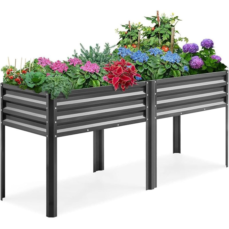 Metal Elevated Planter, 180 x 58 x 80cm