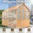 10 X 6 Ft Wooden Greenhouse, Walk-in Green House With Thickend Pc Panel, Adjustable Windows & Lockable Door-124440753