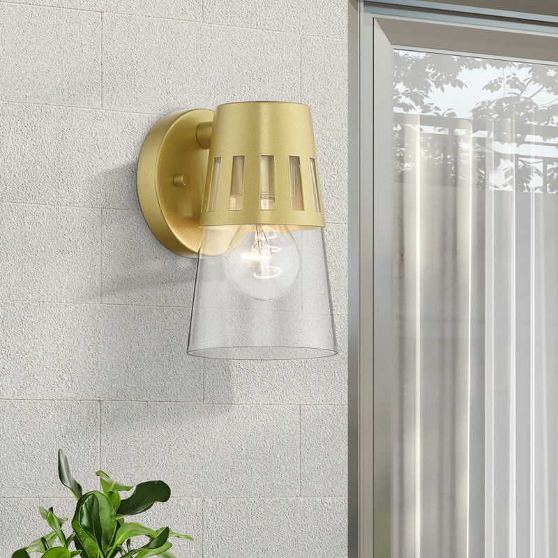 Applique murale en acier Margaretta, Doré clair, H 8 po x l 4,75 po x P 5,75 po