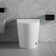 Modern Smart Toilet With Bidet Seat, Auto Open/Powerful Flush 1.28 GPF, Foot Sensor, Instant Warm Water And Dry, Night Light LED Display, White With Black Panel