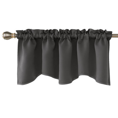 Rod Pocket Blackout Scalloped Kitchen Valances,1 Panel