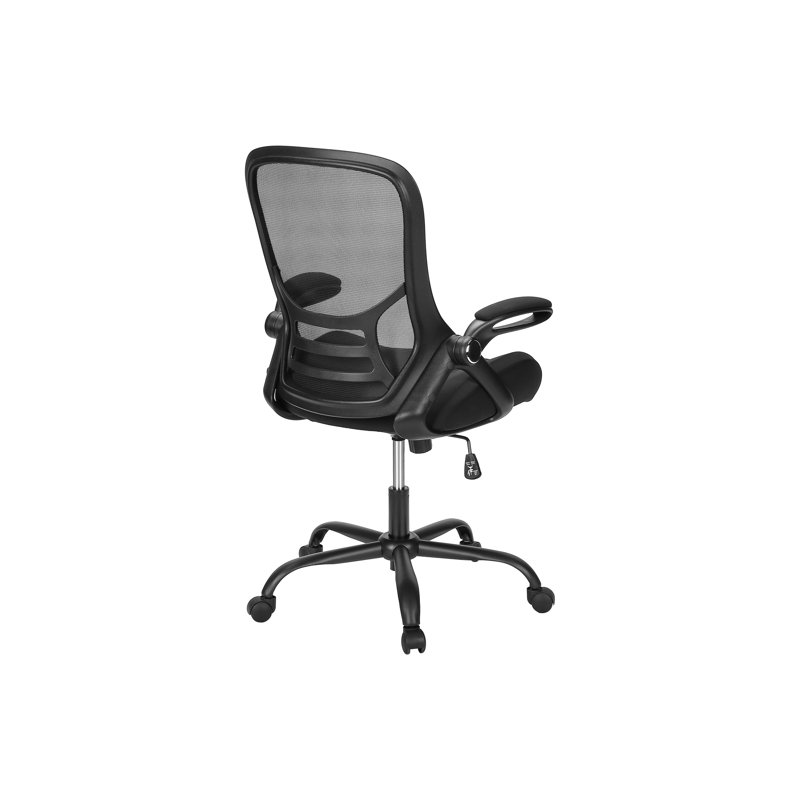 Office Chair, Swivel, Armrests, Adjustable Height, Ergonomic, Work, Black Mesh, Black Metal, Contemporary, Modern