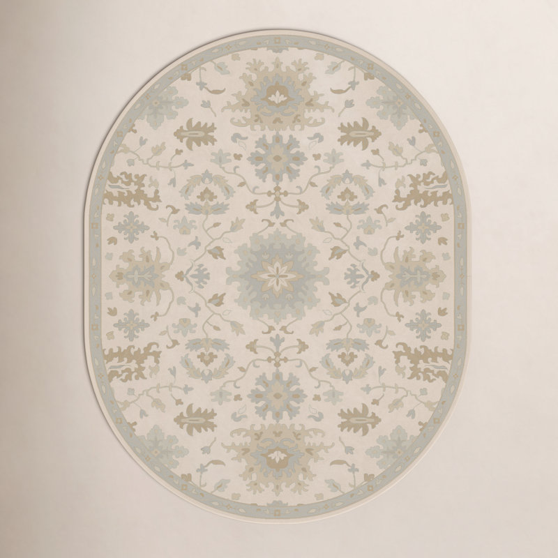 Arden Wool Floral Indoor Rug, Oval 6' x 9'