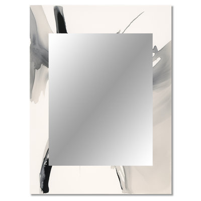 Abstract Neutral VIII - Abstract Shapes Large Wall Mirror, Black Unique Mirror, Printed Metal Art