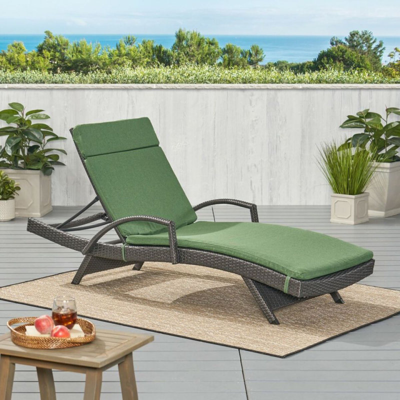 52005.00CUSHJGRN (1PCS) Salem Outdoor Chaise Lounge Cushion (Without Chaise Lounge), Green