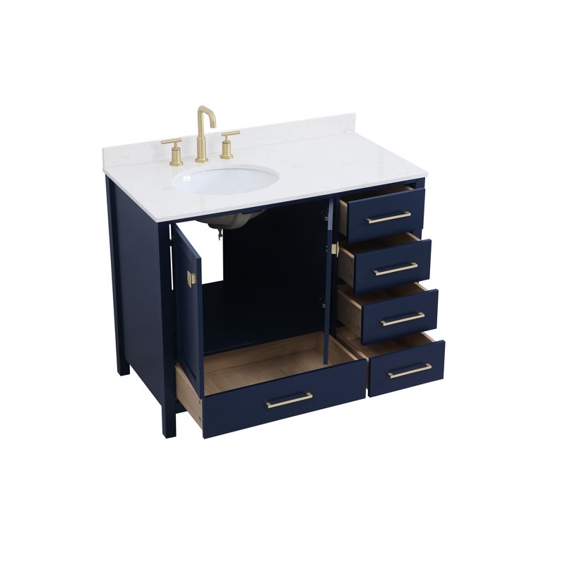 Ensemble de meuble-lavabo simple 42 po Irene, Bleu