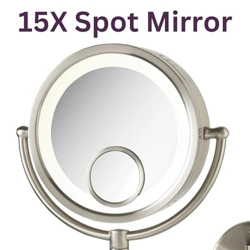 Nickel Round Wall Mounted Fogless Magnifying Mirror