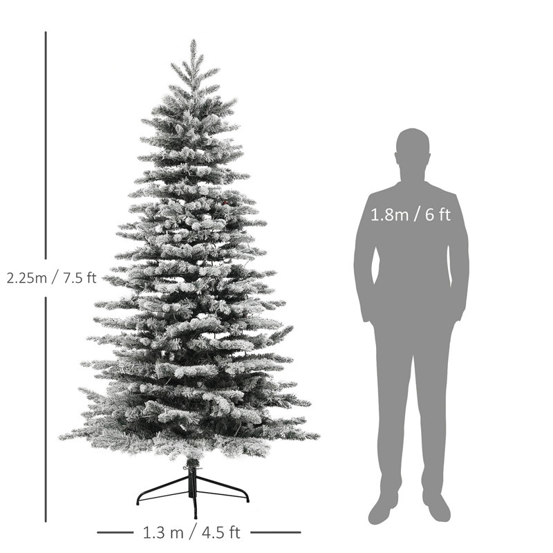 Arbre de Noël artificiel pin 7,5 pi, 7.4' H