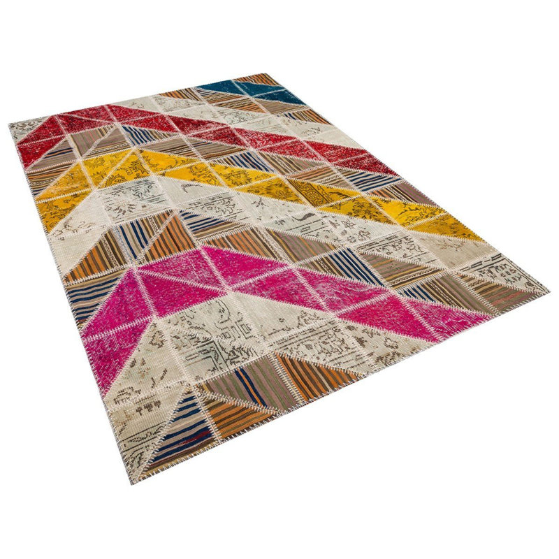 Tapis géométrique multicolore fabriqué à la main Modern