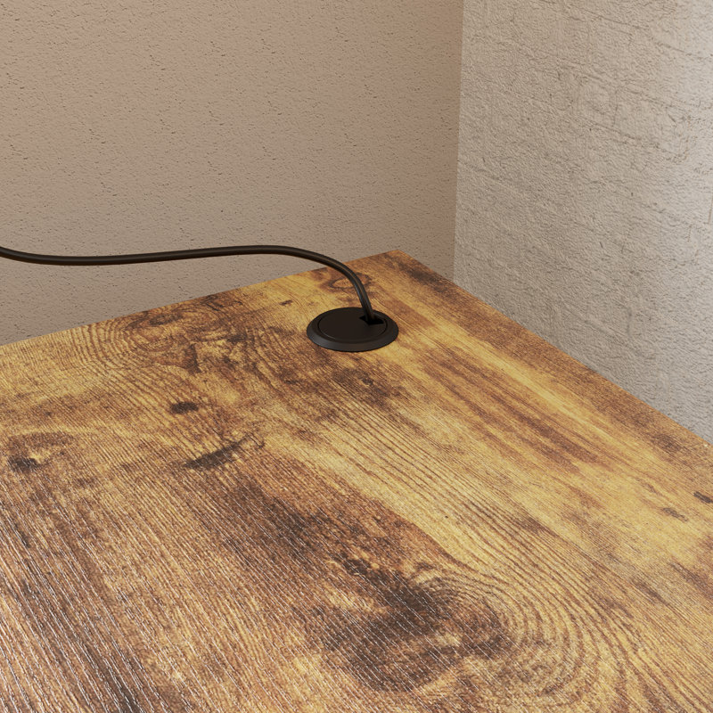 74.8 W Standing Desk, Rustic Brown/Black