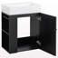 Meuble-lavabo de 20 po avec lavabo en céramique, porte à motif de losanges, poignées dorées et tablettes de rangement latérales - petit cabinet moderne avec barre à serviettes, fabrication en panneau de fibres à densité moyenne, assemblage requis-530163833