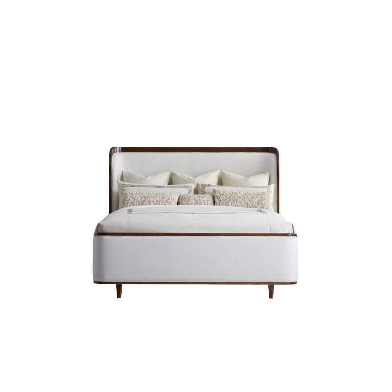 Novella Upholstered Low Profile Platform Bed, Natural/Organic Brown, King