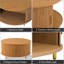 Table basse ronde avec rangement, table basse moderne Mid-Century 31,5 "avec porte coulissante incurvée à 360 °-978404062