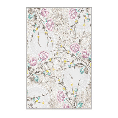 Stylish Woven Carpet, 100% Polyester, Pile Height: 0.3 in | Antibacterial & Non-Slip Underside, 3D Digital Printing | Machine Washable, Perfect for Home Décor, Living Room & Bedroom Use