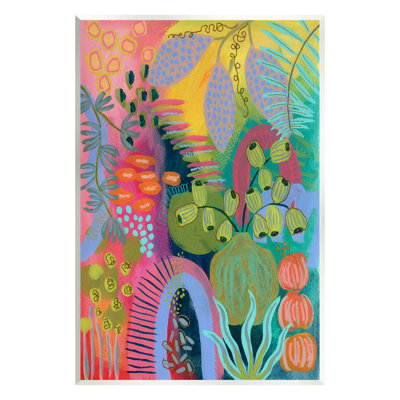 Au-791-Wood " Abstract Botanicals Vivid Hues " by Suzanne Allard Painting Print