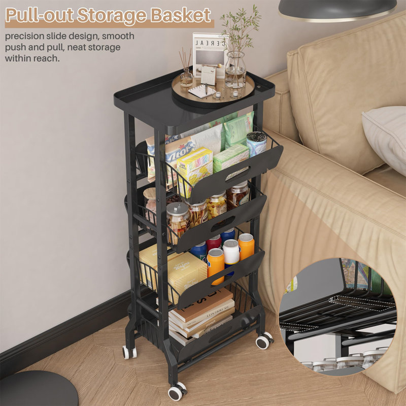 89cm H x 39cm W Storage Rack with Wheels